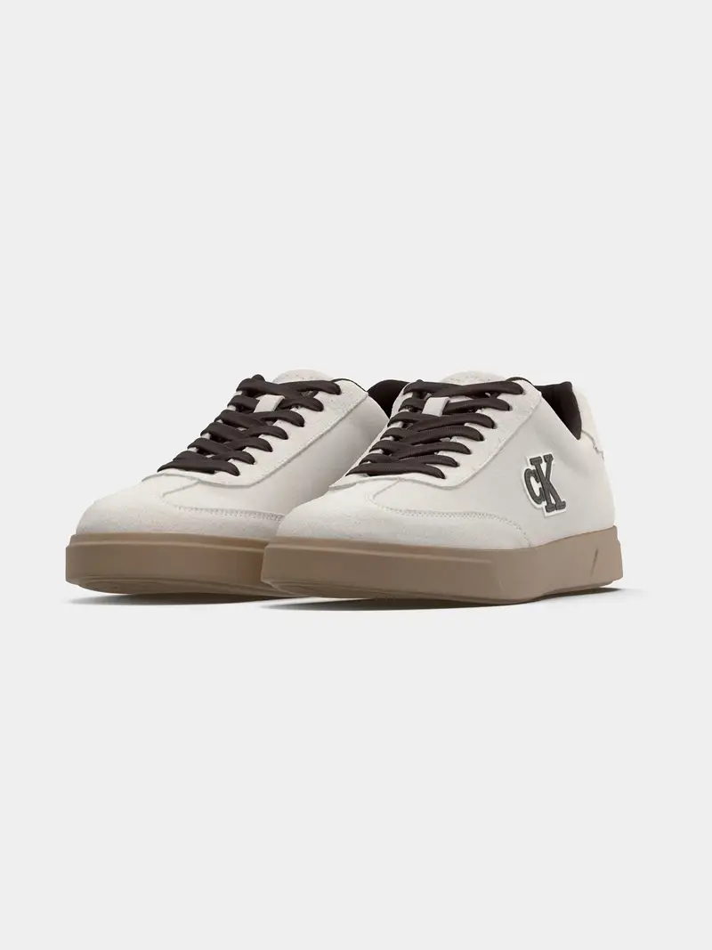 Sneaker bassa marrone scuro / bianco / offwhite miniatura 2