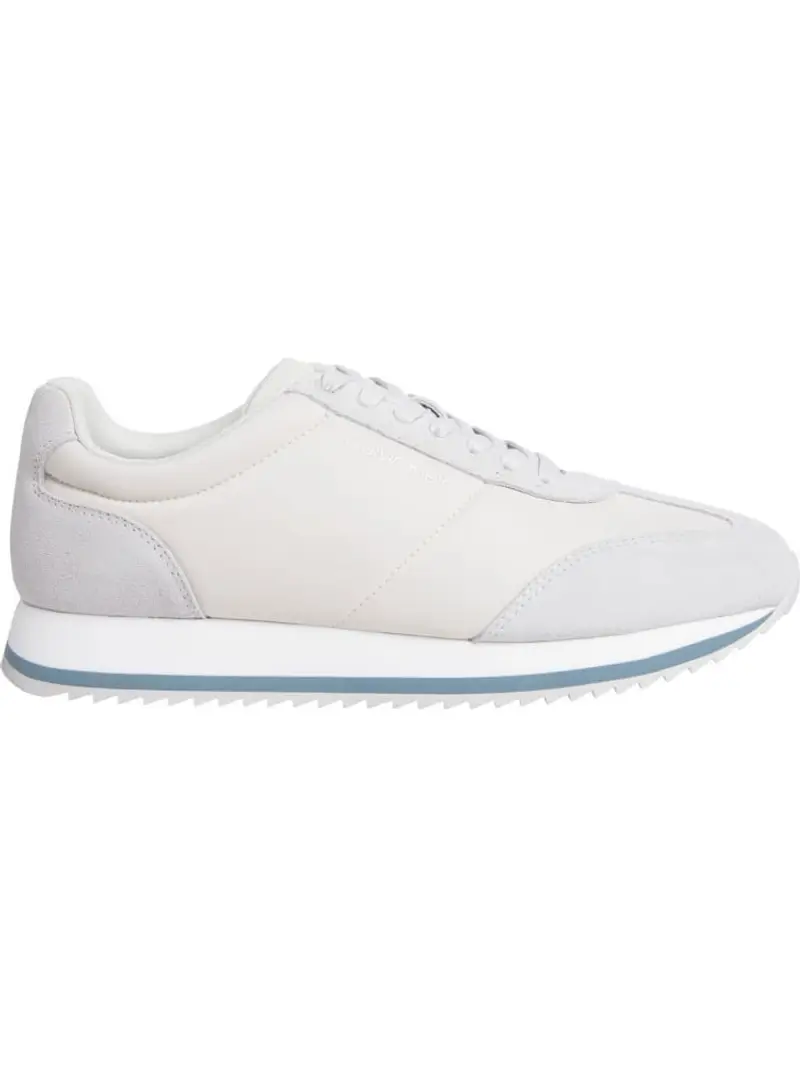 sneaker uomo bianca in mesh e camoscio