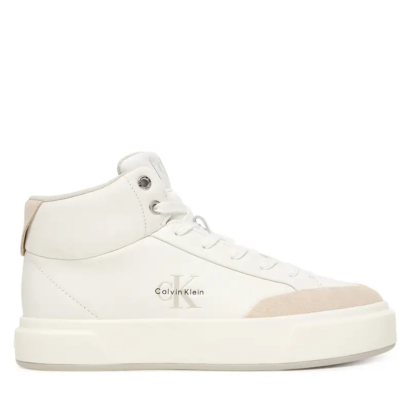 Sneakers Calvin Klein Basket Cups High Laceup Lth Mix YW0YW02024 Bianco