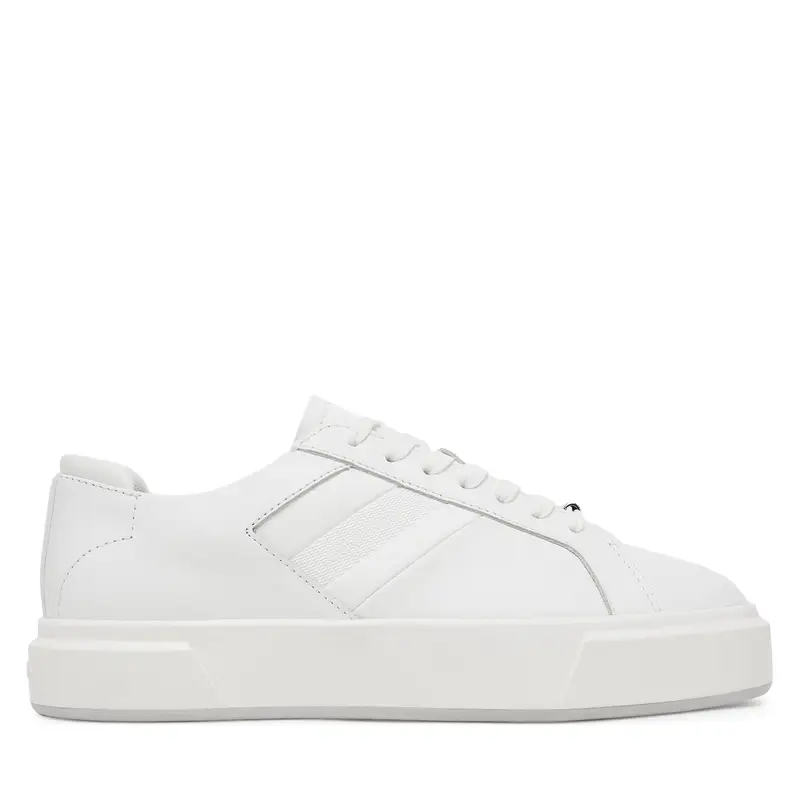 Sneakers Calvin Klein Basket Cups Lace Up Logo Tape YW0YW02007 Bianco