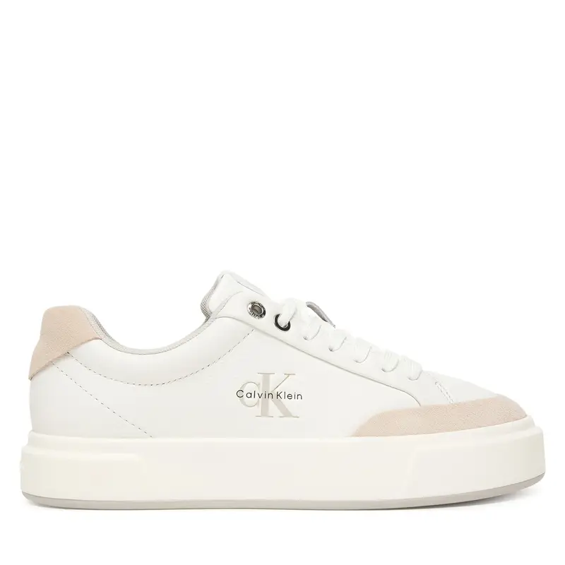Sneakers Calvin Klein Basket Cupsole Laceup Lth Mix YW0YW02023 Bianco