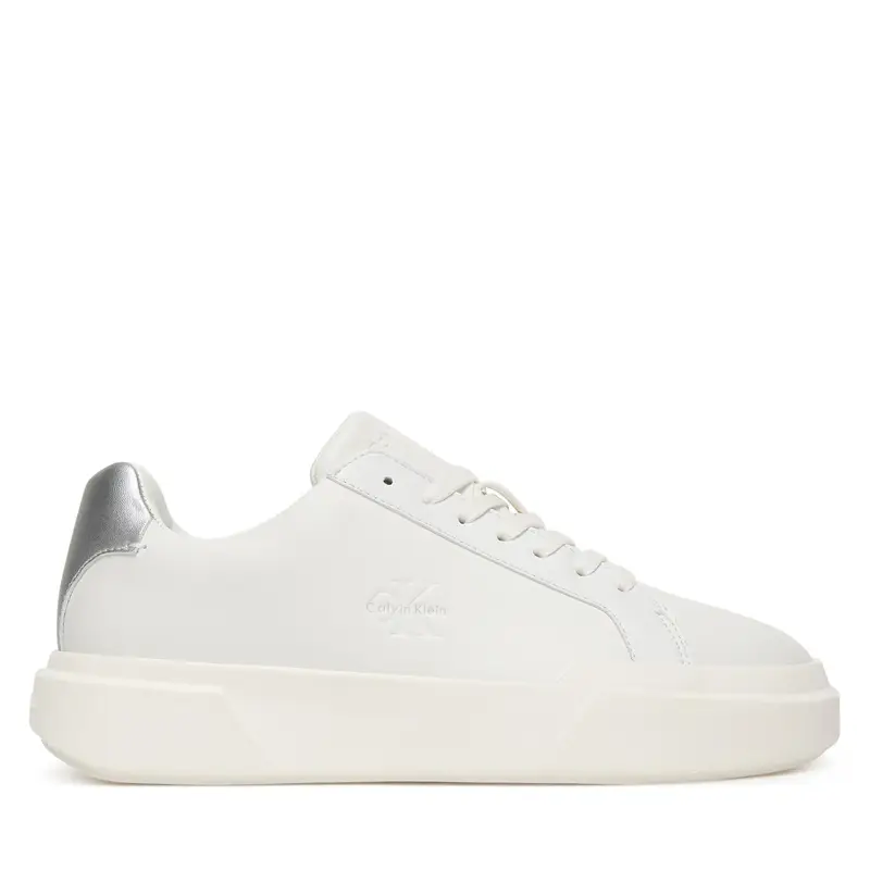 Sneakers Calvin Klein Chunky Cupsole Lace Up Lth Met YW0YW01948 Bianco