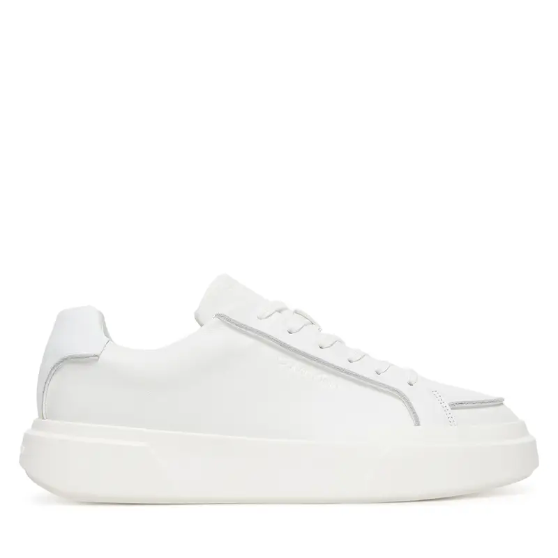 Sneakers Calvin Klein Chunky Cupsole Lace Up Lth Pinch YM0YM01454 Bianco
