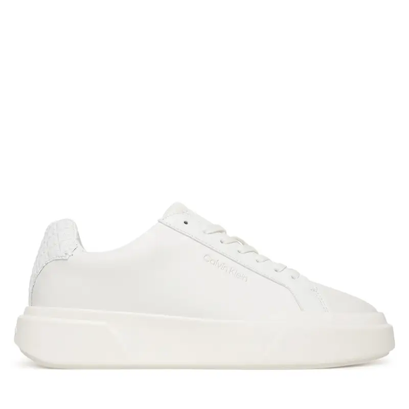 Sneakers Calvin Klein Chunky Cupsole Laceup Lth Bt Aop YW0YW02036 Bianco