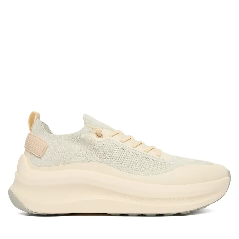 Sneakers Calvin Klein Chunky Runner Lace Up Sock Knit YW0YW02033 Écru Écru