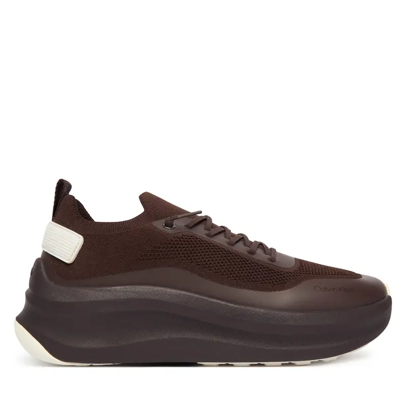 Sneakers Calvin Klein Chunky Runner Lace Up Sock Knit YW0YW02033 Marrone