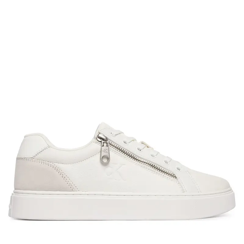 Calvin Klein Sneakers Uomo Classic Cup Laceup Zip Lth Bianco