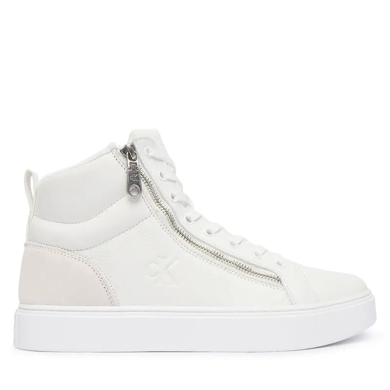 Sneakers Calvin Klein Classic Cup Mid Laceup Zip Lth YM0YM01428 Bianco