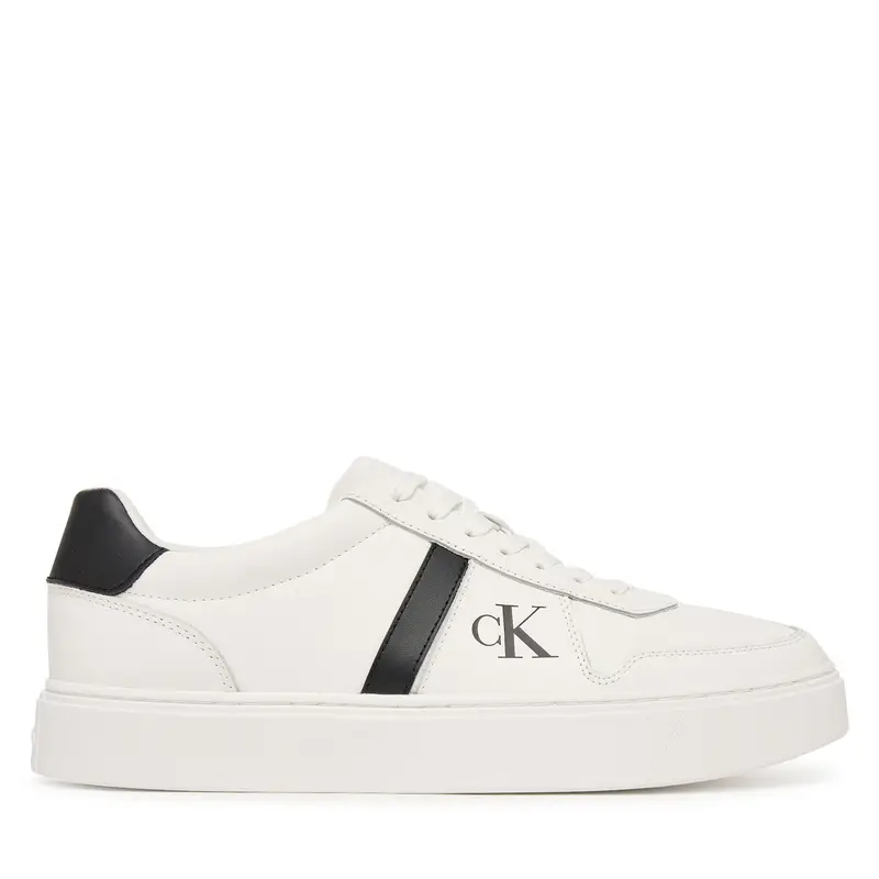Sneakers Calvin Klein Classic Cups Lace Lth Emb Tongue HM0HM02237 Bianco