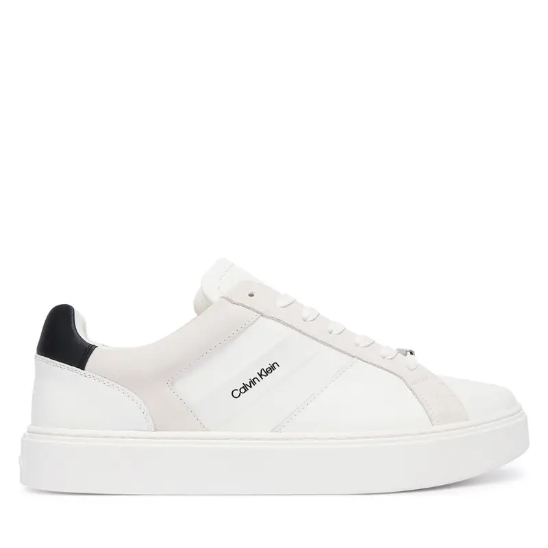 Sneakers Calvin Klein Classic Cupsole Laceup Tape Lth YM0YM01430 Bianco