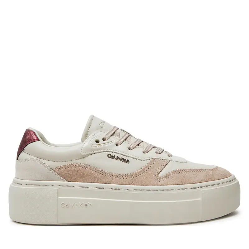 Sneakers Calvin Klein Ff Cupsole Lace Up W/Ml Mix M HW0HW02125 Beige