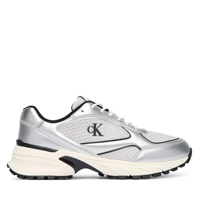 Sneakers Calvin Klein Hike Runner Laceup Mesh Mix Met YM0YM01402 Argento
