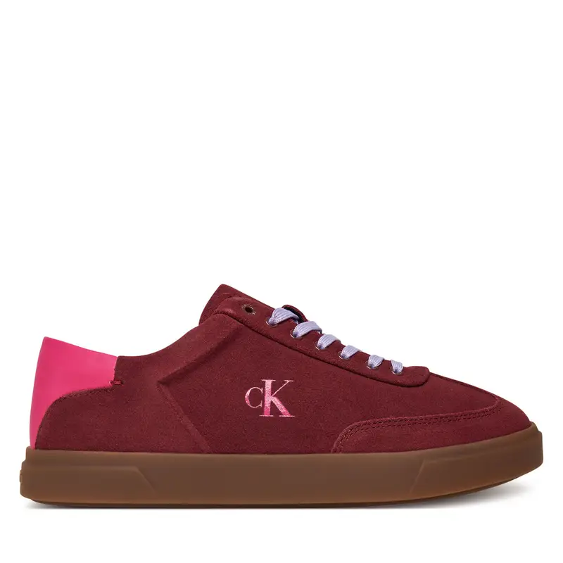 Sneakers Calvin Klein Low Pro Cups Lace Up Sue Mix Mg HW0HW02683 Bordeaux