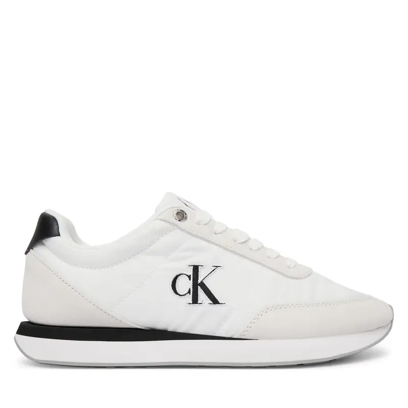 Sneakers Calvin Klein Retro Runner Ess Mix Mat Wmn YW0YW01990 Bianco