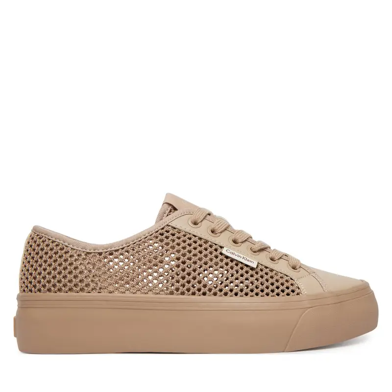 Sneakers Calvin Klein Vulc Flatf Lace Up Lin Mesh HW0HW02971 Beige