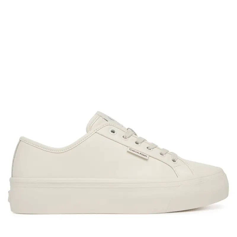 Sneakers Calvin Klein Vulc Flatf Lace Up Lth YW0YW01932 Bianco