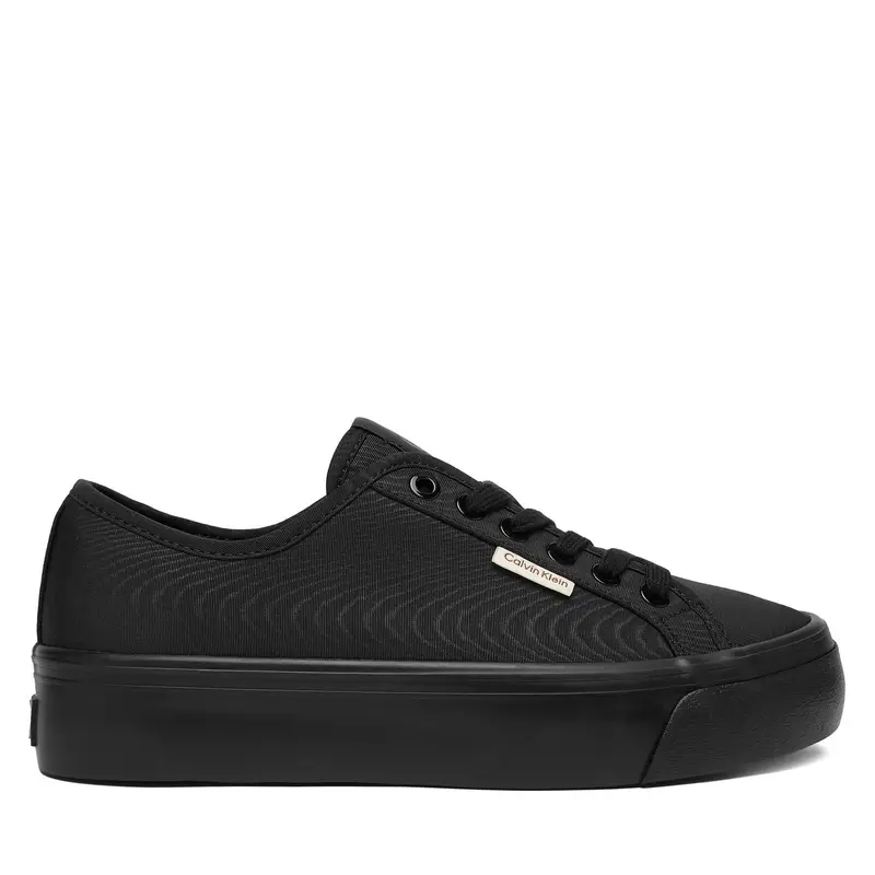 Sneakers Calvin Klein Vulc Flatform Lace Up Moire YW0YW02012 Nero