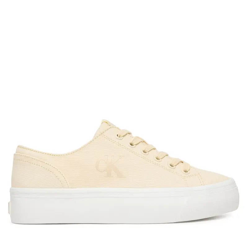 Sneakers Calvin Klein Vulc Flatform Low Canvas Mg YW0YW01763 Écru Écru