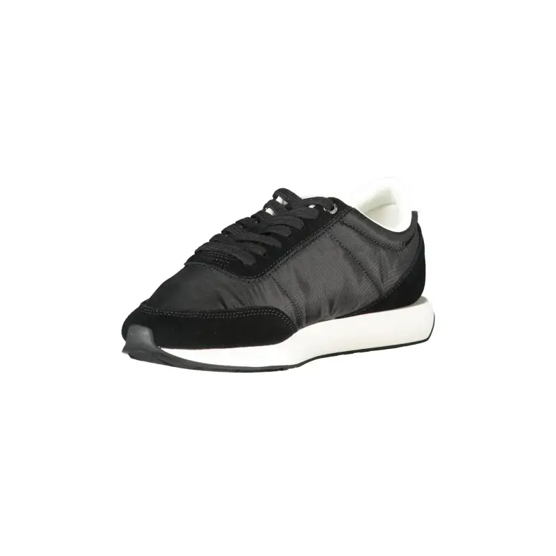 Sneakers Donna Nere con Lacci e Dettagli in Bianco / Nero miniatura 3