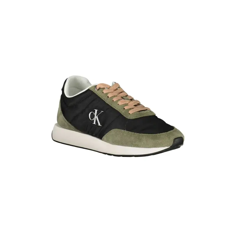 Sneakers Donna Nere con Lacci e Dettagli in Verde / Nero miniatura 2
