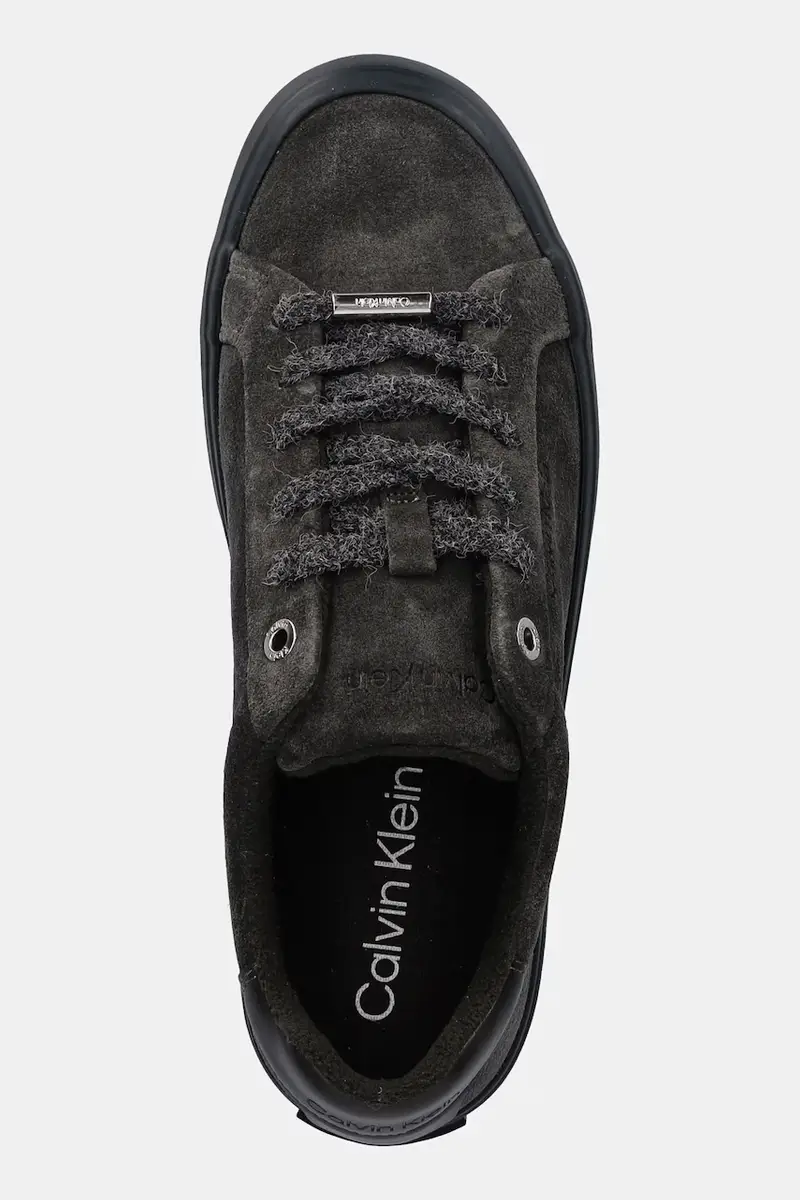 sneakers in camoscio LACE-UP SNEAKER SUEDE/WL CK donna colore verde HW0HW02679 miniatura 4