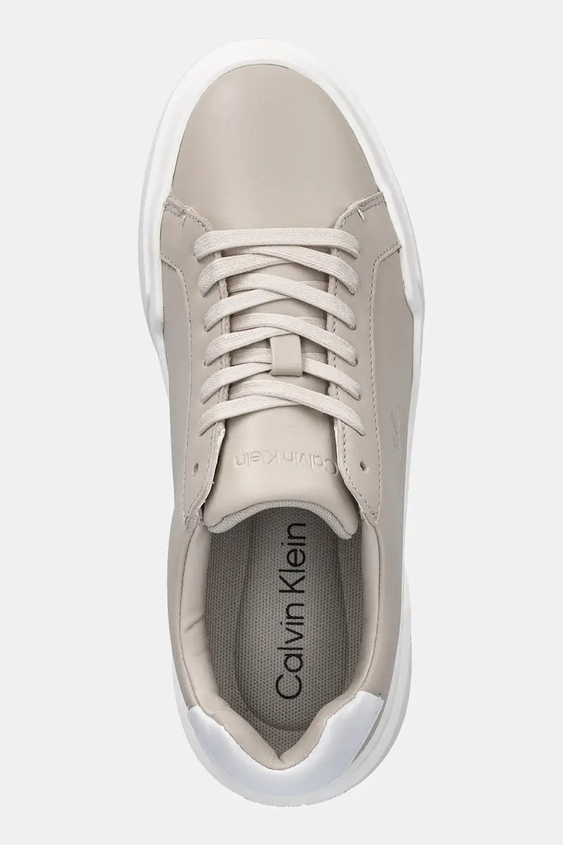 sneakers in pelle CHUNKY CUPSOLE LACEUP LTH colore bianco YW0YW01947 Beige miniatura 4