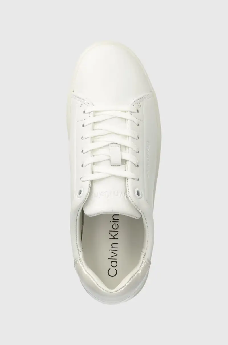 sneakers in pelle CUPSOLE LACE UP PEARL colore bianco HW0HW01897 miniatura 4
