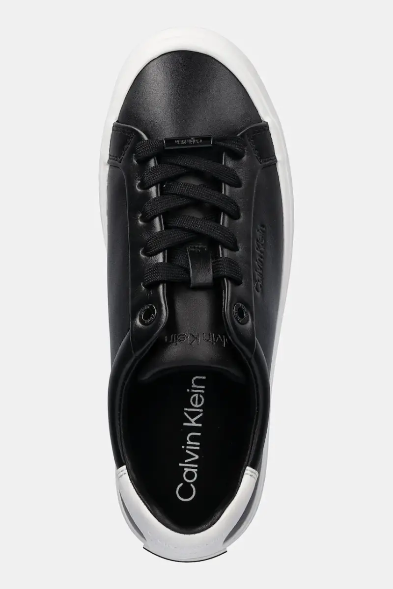sneakers in pelle LACE-UP SNEAKER LTH CK donna colore nero HW0HW02673 miniatura 4