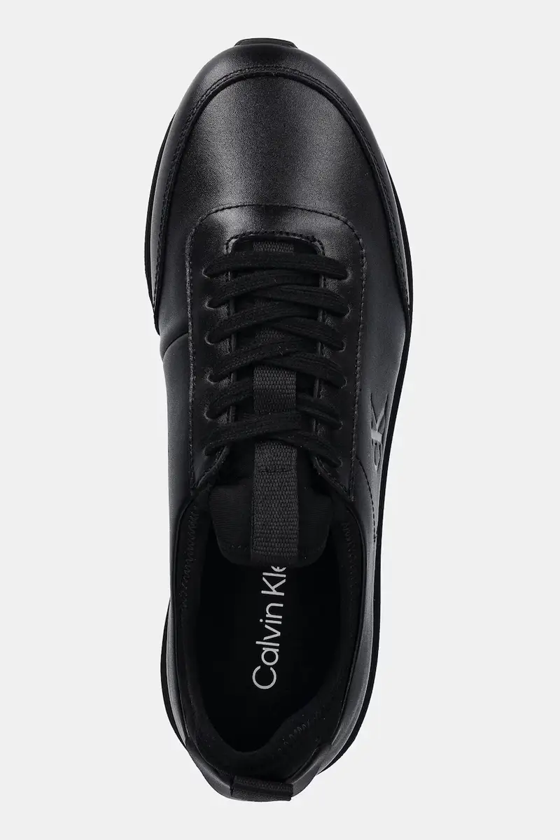 sneakers in pelle RETRO RUNNER SOCK LACEUP LTH uomo colore nero YM0YM01362 miniatura 4