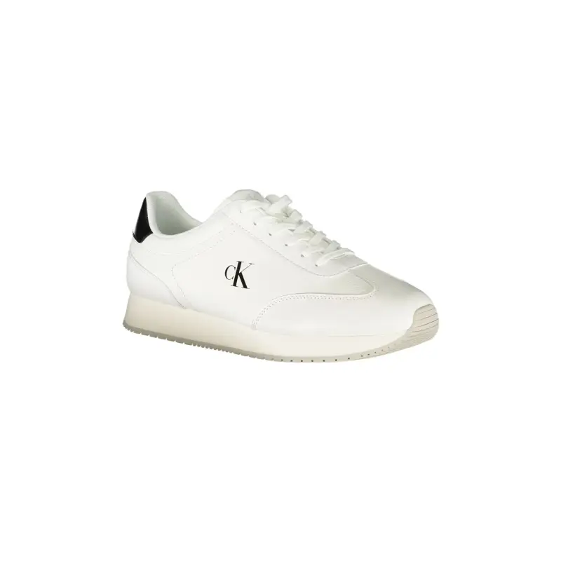 Sneakers Uomo Bianche con Dettagli Neri e Logo / Bianco miniatura 2