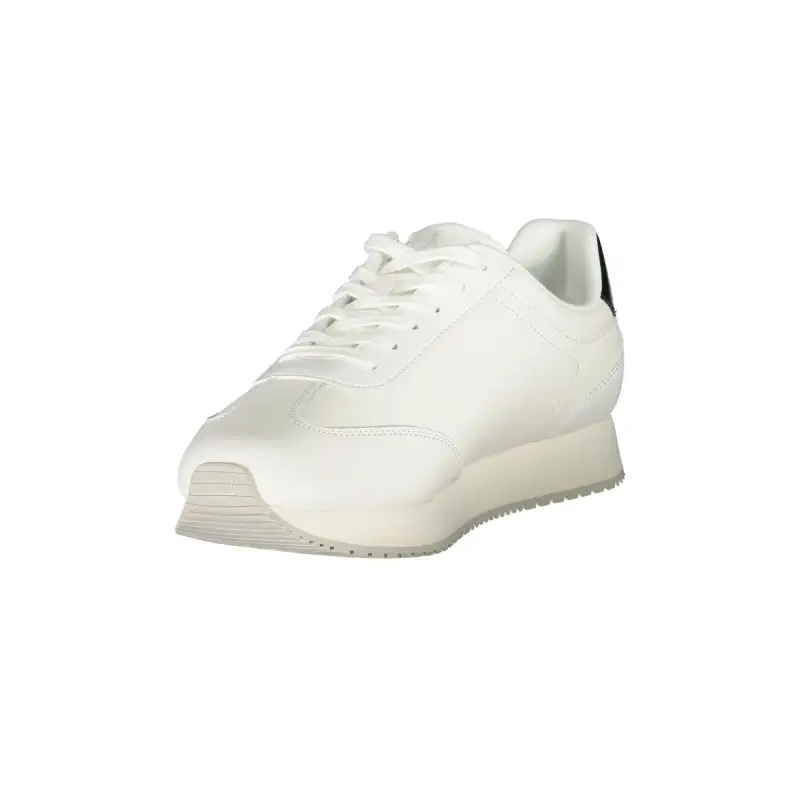 Sneakers Uomo Bianche con Dettagli Neri e Logo / Bianco miniatura 3