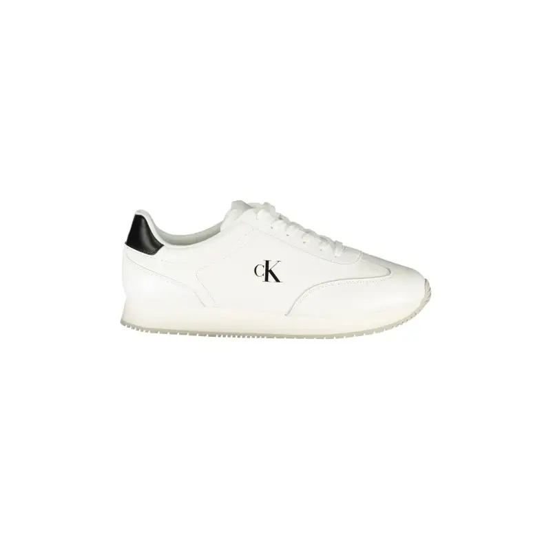 Sneakers Uomo Bianche con Dettagli Neri e Logo / Bianco