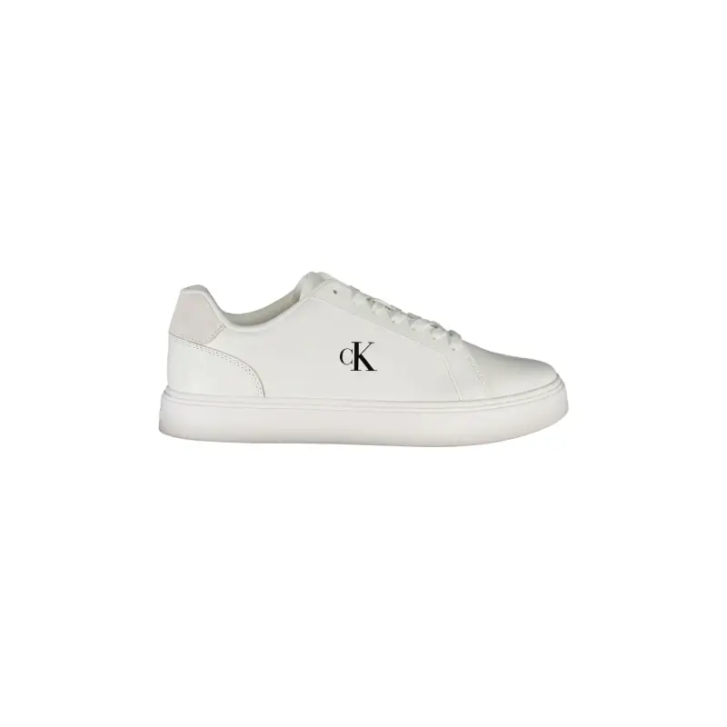 Sneakers Uomo Bianche con Lacci e Dettagli Bianchi / Bianco