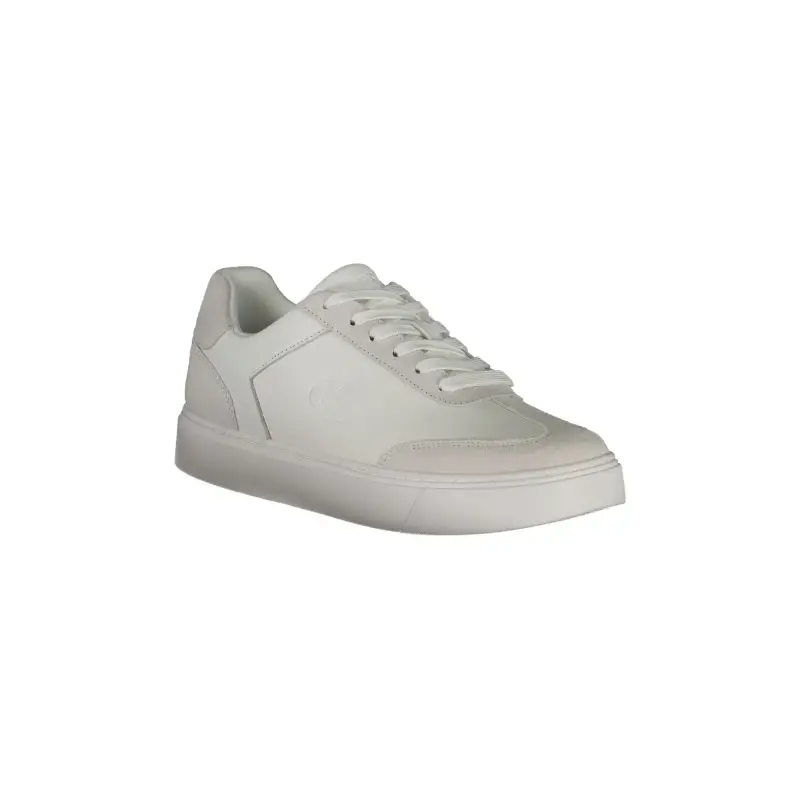 Sneakers Uomo Bianche con Lacci e Dettagli in Bianco / Bianco miniatura 2