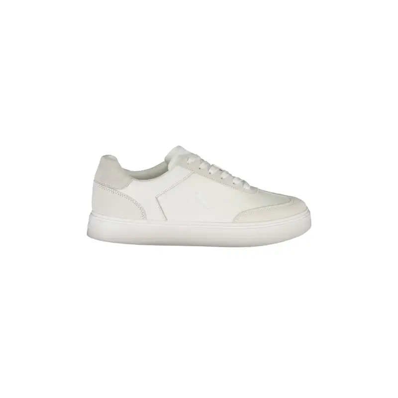 Sneakers Uomo Bianche con Lacci e Dettagli in Bianco / Bianco