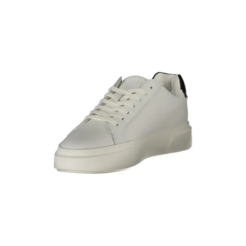 Sneakers Uomo Bianche con Lacci e Dettagli in Nero / Bianco miniatura 3