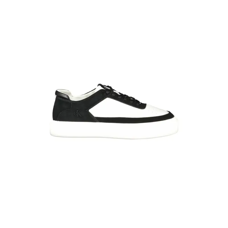 Sneakers Uomo Bianche con Lacci e Dettagli in Nero / Bianco