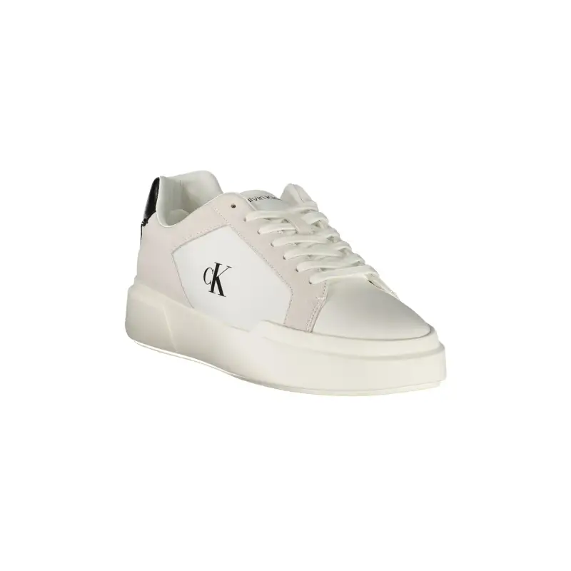 Sneakers Uomo Bianche con Lacci e Dettagli Neri / Bianco miniatura 2