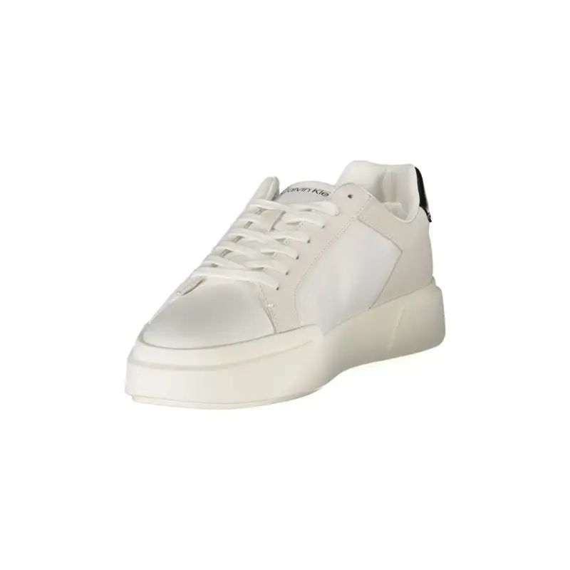 Sneakers Uomo Bianche con Lacci e Dettagli Neri / Bianco miniatura 3