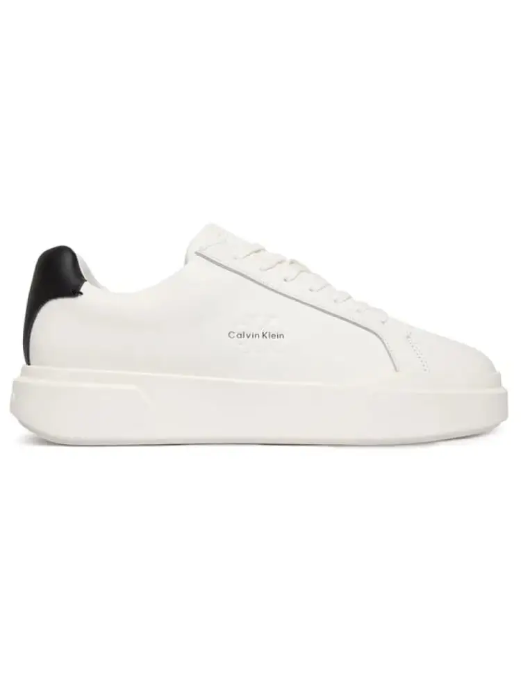 sneakers uomo chunky bianche con logo laterale