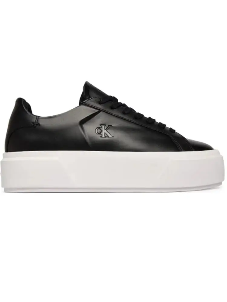 sneakers uomo flatform nere con logo laterale