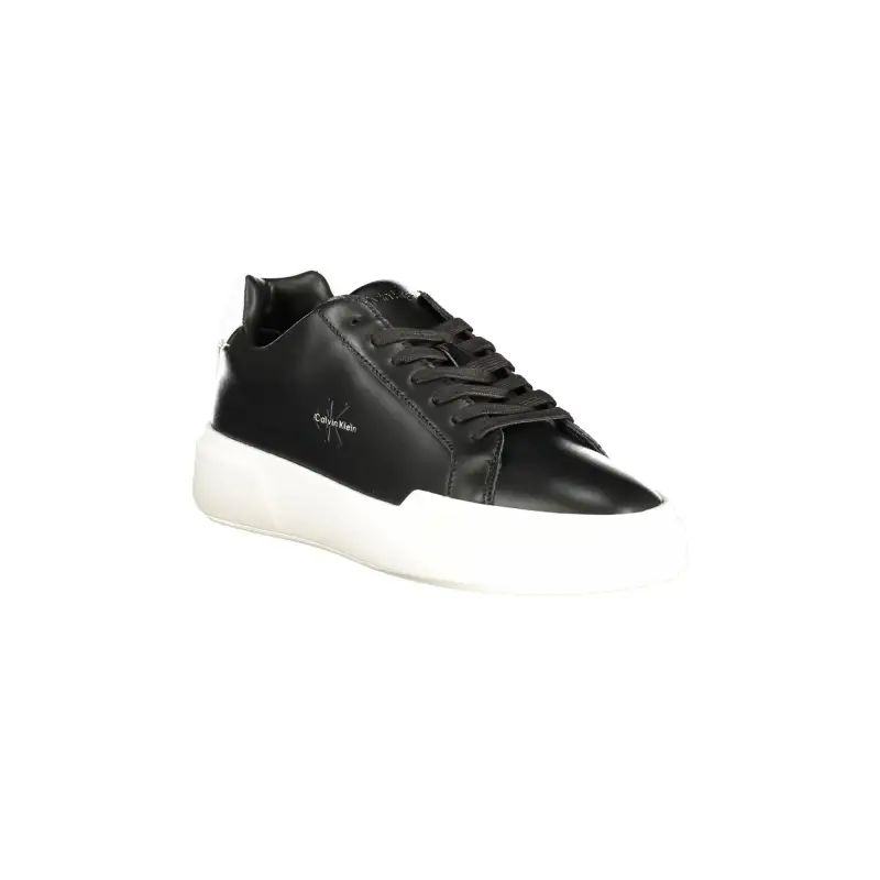 Sneakers Uomo Nere con Lacci e Dettagli in Bianco / Nero miniatura 2