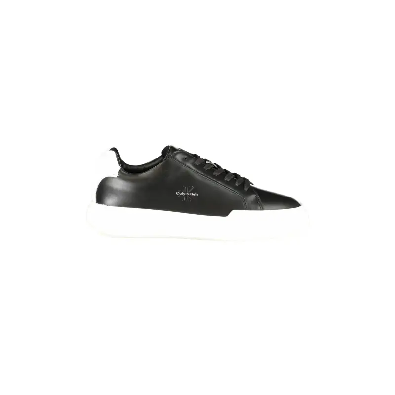 Sneakers Uomo Nere con Lacci e Dettagli in Bianco / Nero