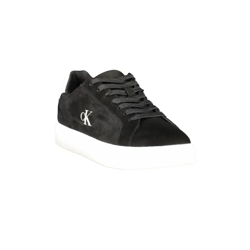 Sneakers Uomo Nere con Lacci e Dettagli in Bianco / Nero miniatura 2