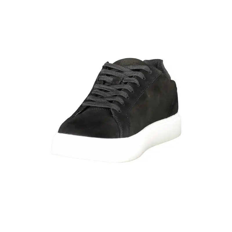 Sneakers Uomo Nere con Lacci e Dettagli in Bianco / Nero miniatura 3