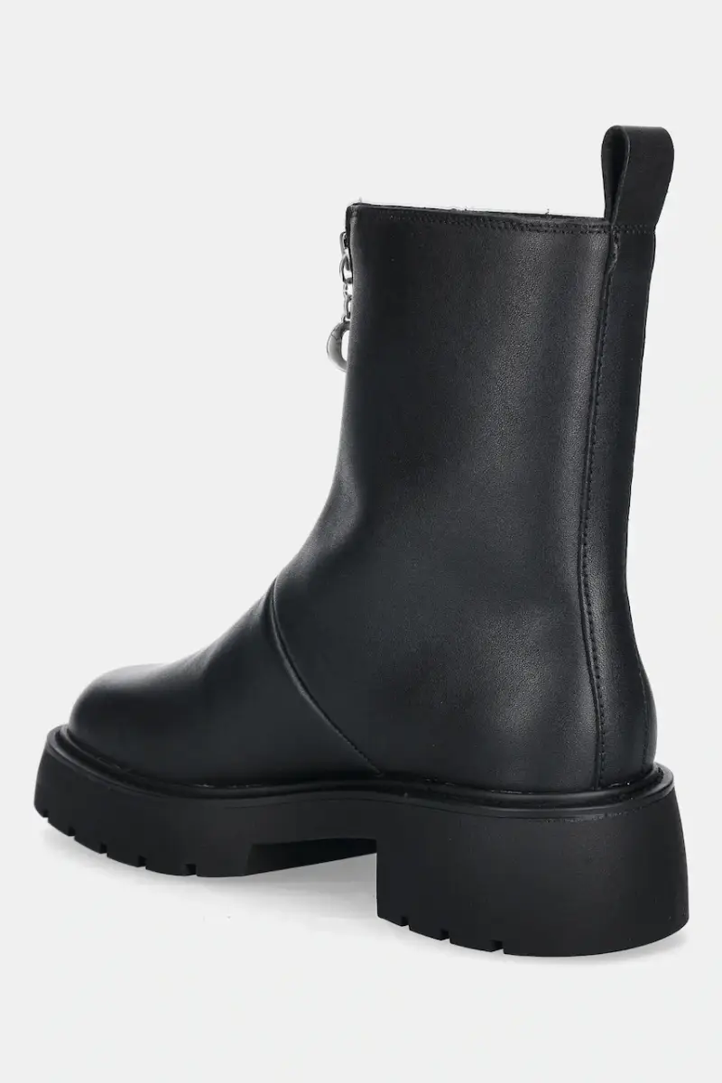 stivaletti alla caviglia in pelle CHUNKY FRONT ZIP BOOT donna colore nero YW0YW01907 miniatura 3