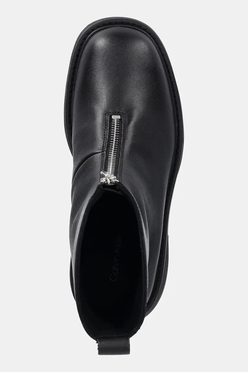 stivaletti alla caviglia in pelle CHUNKY FRONT ZIP BOOT donna colore nero YW0YW01907 miniatura 4