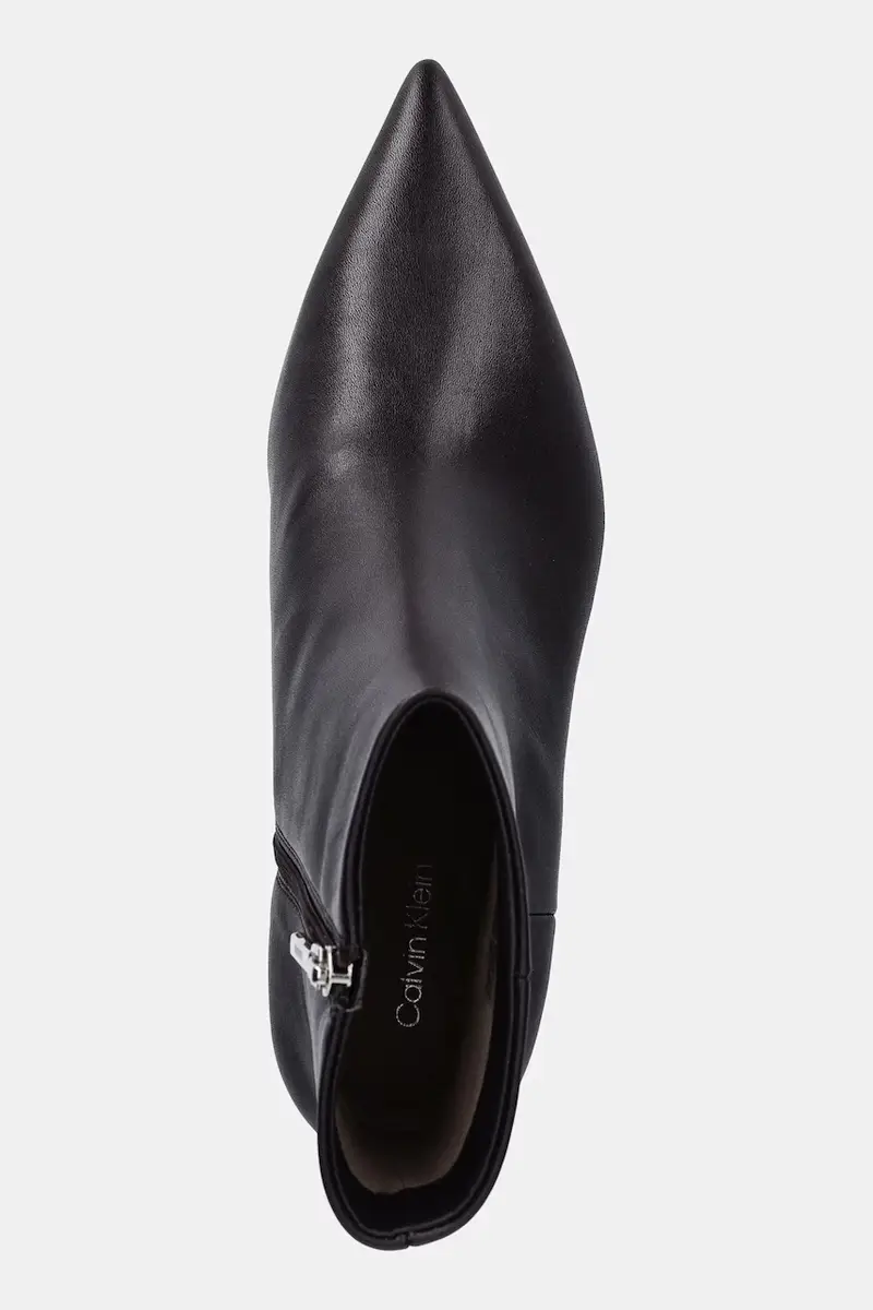 stivaletti alla caviglia in pelle ESS KITTEN HEEL ANKLE BOOT colore marrone HW0HW02586 miniatura 4