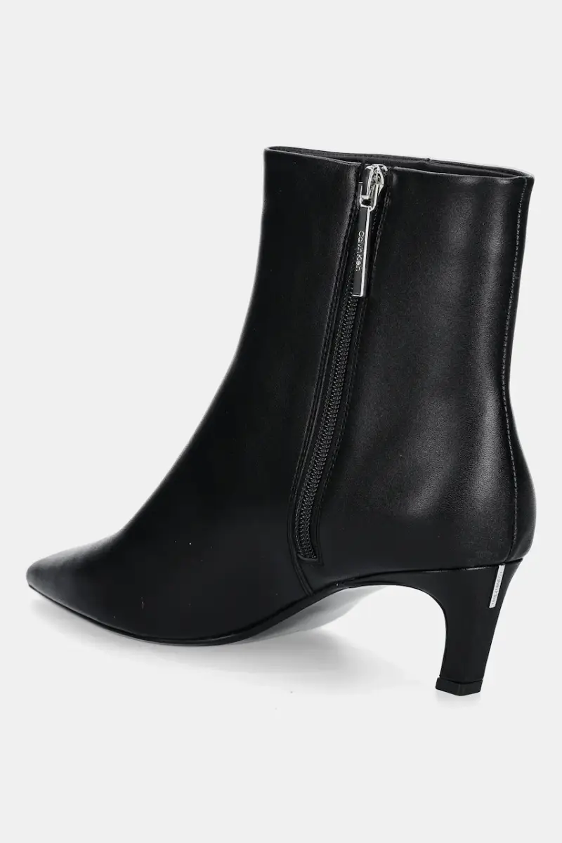 stivaletti alla caviglia in pelle ESS KITTEN HEEL ANKLE BOOT colore nero HW0HW02586 miniatura 3