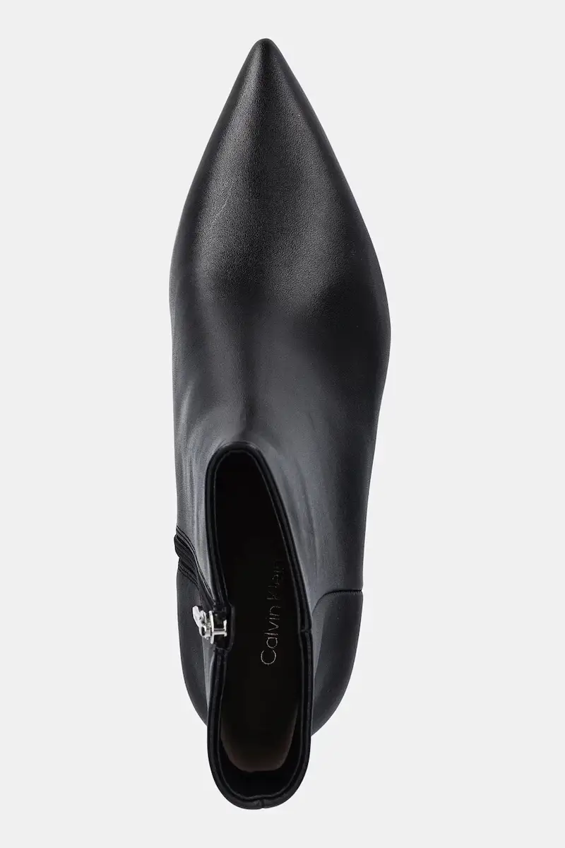 stivaletti alla caviglia in pelle ESS KITTEN HEEL ANKLE BOOT colore nero HW0HW02586 miniatura 4